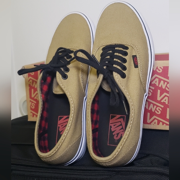 Vans Authentic Shoes. Tan And Flanel - Picture 2 of 3